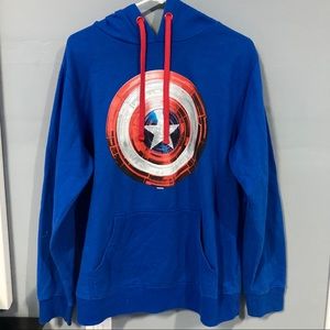 Blue Captain American Shield Hoodie